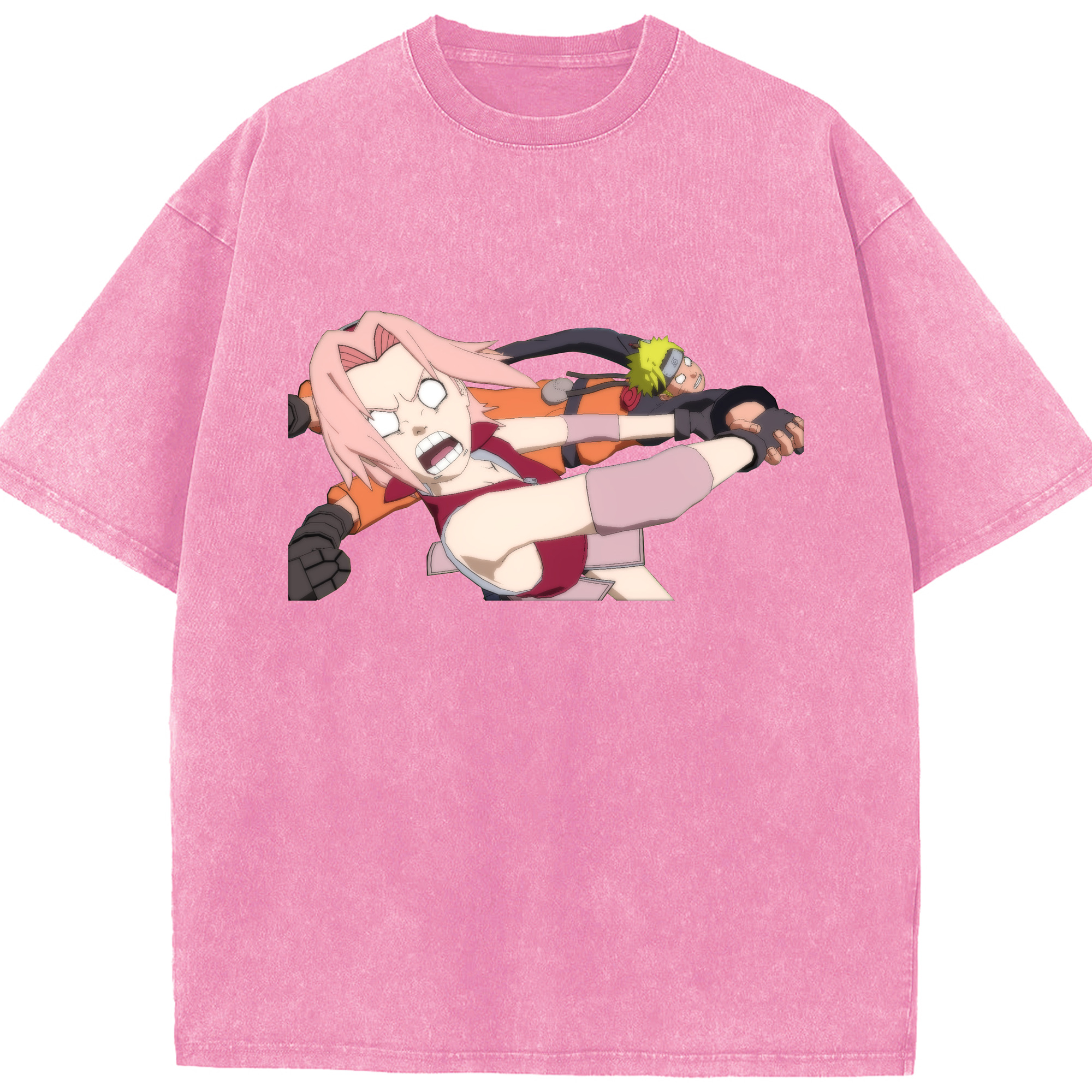 （画像用） NARUTO -ナルト- 春野サクラ Haruno Sakura 綿100% ヴィンテージ風 半袖Tシャツ（フロントプリント）